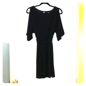Jessica Simpson belted open sleeve black dress